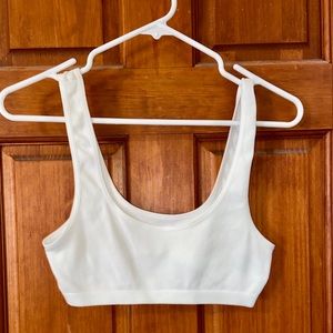 White ribbed crop top